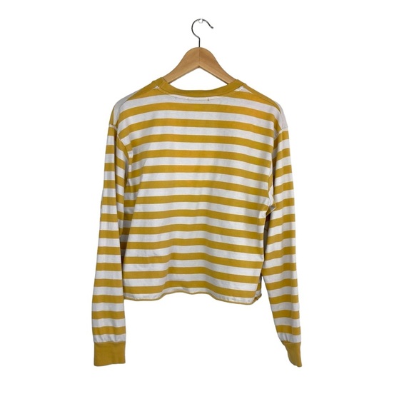 Brandy Melville Marigold Yellow White Striped Gretchen Long Sleeve Tee Shirt OS - Picture 5 of 6